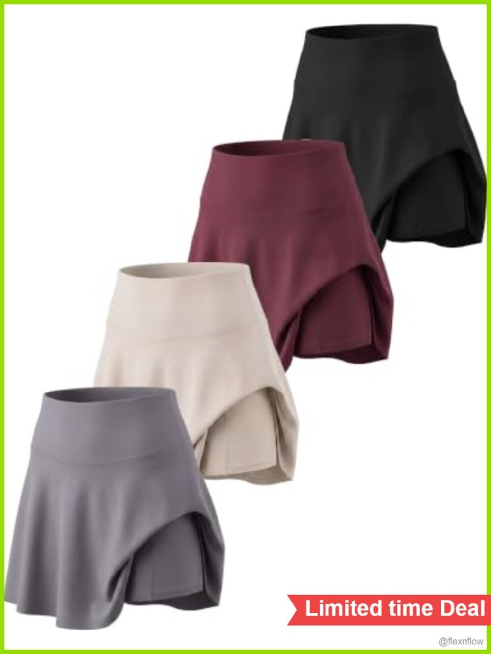 4 Pack Pleated Skort for Women with Pockets Athletic Tennis Golf